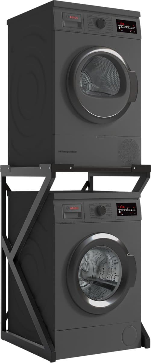 ACAZA - Wasmachine Kast - Wasmachine Verhoger - Wasmachine Opbouw - Metaal - Zwart — afbeelding 1