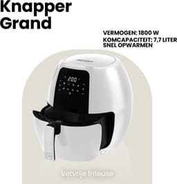 Zeegma KNAPPER GRAND Airfryer XXL - Heteluchtfriteuse 1800 W met 9 Kookprogramma’s, 6L Mand, 7,7L Kom, Temperatuurbereik van 60-200°C, Vaatwasmachinebestendig, Snelle Opwarming en Vetvrije Bereiding van Maaltijden voor het Hele Gezin — thumbnail 4