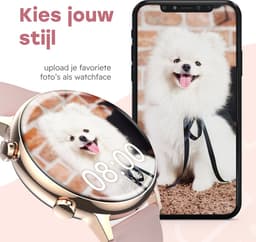Bizoule Smartwatch Divina - Smartwatch Dames Rosé-Goud - 40mm - 1,1 AMOLED Touchscreen - Horloge met Belfunctie - Bloeddrukmeter - Stappenteller - Android en iOS — thumbnail 5