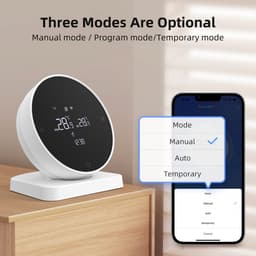 Thermostaat | Wifi | Touchscreen bediening | Opbouwmontage | CV installatie | Tuya Smart Life | Spraakbesturing | Zwart/Wit — thumbnail 5