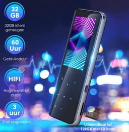 Gadgetplace MP3 speler met MP4 Videospeler - Incl. Oordopjes - Bluetooth 5.0 en 32GB geheugen - FM Radio, Spraakrecorder en E-book — thumbnail 4