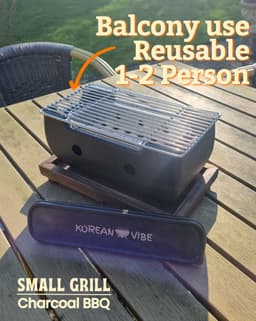 KoreanVibe The small Grill Barbeque - BBQ - Grill - Tafel - Barbecue - Korean bbq - houtskool bbq - koreaanse barbeque — thumbnail 3