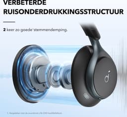 Soundcore Space One by Anker, Draadloze Over-ear Koptelefoon - Headphones - Active Noise Cancelling, Multipoint Connection, 55 uur accuduur, Bluetooth 5.3, LDAC, Hi-Res Certified — thumbnail 7