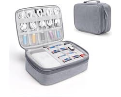 Elektronische tas, multifunctioneel, draagbaar - Kabel Organiser Tas voor tablet, externe harde schijf, oplader, kabel, voorwerpen, Kindle, adapter, geheugenkaarten, USB-kabel