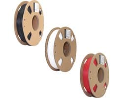 Gembird PLA Filament - 1.75mm - 200 gram- Voordeelset - Zwart, Wit, Rood - 3D printer filament
