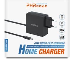 Universele Laptop Oplader USB-C 65W - USB C Adapter 2 Meter - Voedingsadapter - Adapter Sneloplader