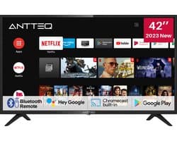 ANTTEQ AG42F3 – 42 Inch Smart TV (106 cm) – Full HD Android TV – Google Assistant – Bluetooth – Ingebouwde Chromecast