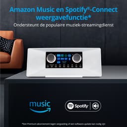MEDION P85333 internetradio met DAB+ (wifi, FM, Spotify Connect, Amazon Music, USB, hoofdtelefoonaansluiting, AUX, stereo line-out cinch, slaaptimer) wit — thumbnail 2