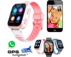GPSHorlogeKids© - GPS horloge kind - smartwatch kinderen - WhatsApp - 4G videobellen - spatwaterdicht - SOS alarm - SMS - incl. SIM - Yoda Roze