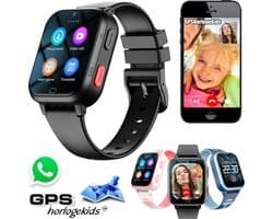 GPSHorlogeKids© - GPS horloge kind - smartwatch kinderen - WhatsApp - 4G videobellen - spatwaterdicht - SOS alarm - SMS - incl. SIM - Yoda Zwart