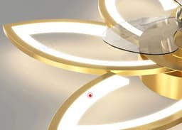 6 Lotus Plafondlamp - Met Ventilator - Goud - Met Afstandsbediening - Smart lamp - Dimbaar Met App - 6 Standen Ventilator - Woonkamerlamp - Moderne lamp - Plafoniere — thumbnail 2