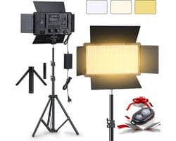 LuminexPro U800 LED Studiolamp 50W – Dimbaar 3200K-6500K – Met Statief 2 m – Bluetooth Afstandsbediening – Fotografie & Video Verlichting