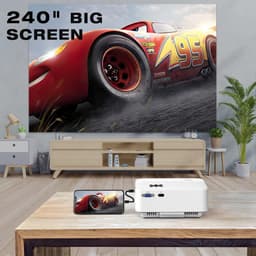 Mini Beamer - Streamen vanaf je telefoon - Input tot 1080P Full HD - Projector - Mini Projector - HDMI - USB - Wit / geel - Smartphone - Draagbaar - Ingebouwde speaker — thumbnail 3