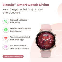 Bizoule Smartwatch Divina - Smartwatch Dames Rosé-Goud - 40mm - 1,1 AMOLED Touchscreen - Horloge met Belfunctie - Bloeddrukmeter - Stappenteller - Android en iOS — thumbnail 2