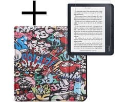 Hoes Geschikt voor Kobo Libra 2 Hoesje Bookcase Cover Book Case Hoes Sleepcover Trifold Met Screenprotector - Graffity