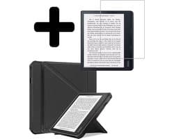 Hoes Geschikt voor Kobo Sage - E-reader Bescherm Hoesje Case Sleep Cover Trifold Met Screenprotector - Hoes Geschikt voor Kobo Sage Hoesje - Zwart