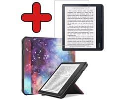 Hoes Geschikt voor Kobo Sage - Met Screenprotector - Luxe E-reader Trifold Case - Bescherm Hoesje Book Cover - Galaxy