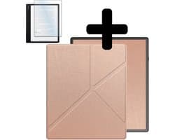 Hoes Geschikt voor Kobo Elipsa 2E - E-reader Bescherm Hoesje Case Sleep Cover Trifold Met Screenprotector - Hoes Geschikt voor Kobo Elipsa 2E Hoesje - Rosé Goud