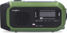 Nedis Noodradio - Draagbaar Model - DAB+ / FM - Batterij Gevoed / Handslinger / Solar Powered / USB Gevoed - Wekkerfunctie - Groen / Zwart — thumbnail 1