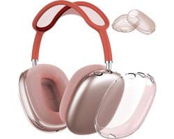 MY PROTECT - Siliconen Transparant Cover Case geschikt voor Airpods Max - Transparant/Roze
