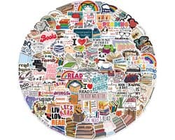 100 stickers Boeken/Bibiliotheek/Lezen - Sticker voor Boekenwurmen - Geschikt voor muur, laptop, agenda, journal