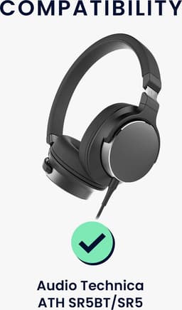 kwmobile cover voor koptelefoon hoofdband - geschikt voor AudioTechnica ATH SR5BT / SR5 - Koptelefoon band hoes van neopreen - In zwart — thumbnail 4