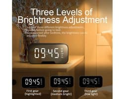 Digitale bluetooth speaker, KLOK met wekker en radio, spiegel en TF ingang.