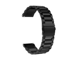 22mm Zwarte Oyster Horlogeband universeel - Band aanzet 22 mm - Horlogebandje RVS316l | ook voor de volgende smartwatches geschikt Samsung S3 GT,Huawei Wami 2 ticwatch1 Amazfit 1/2,Honor Dream