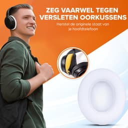 Oorkussens geschikt voor Beats By Dr. Dre Studio 2.0/3.0 wireless - Koptelefoon oorkussens voor Beats Studio wit — thumbnail 4