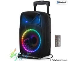 PartyFunLights Bluetooth karaoke party speaker - Party verlichting - microfoon - afstandsbediening