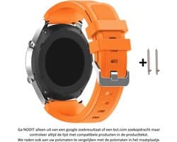 Oranje Siliconen Sporthorloge Bandje voor bepaalde 20mm smartwatches van verschillende bekende merken (zie lijst met compatibele modellen in producttekst) - Maat: zie foto – 20 mm orange rubber smartwatch strap