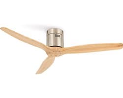 CREATE - Plafondventilator 40W silent Ø132 cm - Met Afstandsbediening - 6 Snelheden - Timer - Zomer/Winter functie - Níkkel - WIND CALM — afbeelding 1