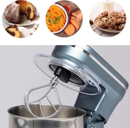 BluMill Keukenmachine - RVS - 6 Snelheden - Keukenmachine met kom - 5 Liter - met Accessoires - 1200W - Metallic Blauw — thumbnail 3