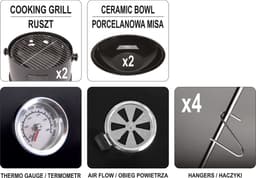 LUND BBQ Roker/ Barbecue grill - 40cm grill - 4 hangers — thumbnail 3