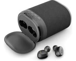 LEDWOOD LD-ST-6-BLK - VERSA T06 Bluetooth speaker met geïntegreerde in-ear earphones 2-in-1, zwart