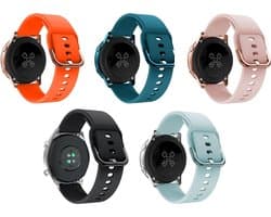 Fungus - 5 Pack - Smartwatch bandjes - Geschikt voor Samsung Galaxy Watch 6 (incl. Classic), Watch 5 (incl. Pro), Watch 4, Watch 3 41mm, Active 2 - Horloge 20mm - Siliconen