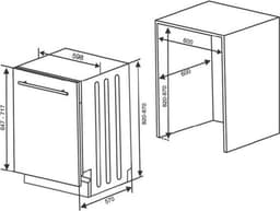 Sharp QWNI1EI45EXEU - inbouw vaatwasser - 60cm breed - energie label E - topsproeier en besteklade — thumbnail 2