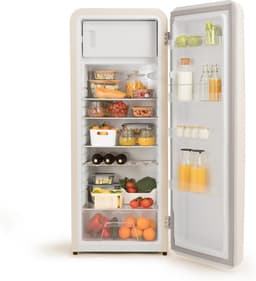 CREATE - Koelkast in retrostijl - Gebroken wit - Handvat Zilver - FRIDGE RETRO 281L — thumbnail 5