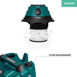 VONROC Nat- en droogzuiger / Stofzuiger - 1400W – Inschakelautomaat - Blaasfunctie – 20L RVS tank – 3m slang - 6m stroomkabel — thumbnail 5