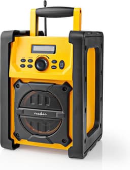 Nedis Bouwradio - FM Radio - Bluetooth - Batterij / Netvoeding - Digitaal - IPX5 - Handvat - Geel — thumbnail 1