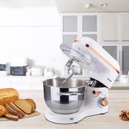 AREBOS Keukenmachine - 1500W - Keukenrobot - 6L - Keukenmixer - Foodprocessor - Roestvrij Stalen Mengkom - 6 Snelheden - Wit — thumbnail 5