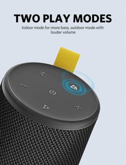 EarFun UBOOM® Draadloze bluetooth 5.0 speaker - IPX7 Waterproof - Ingebouwde microfoon - Activate Voice Assistant - 360° geluid - Zwart — thumbnail 2