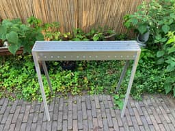 Spiedini Saté-bbq Bali 80 - Smalle houtskoolbarbecue met horizontaal rooster voor sate of andere spiesjes - 80 cm lang (let op: 11 cm smal) - Materiaal: gealuminiseerd ijzer — thumbnail 1