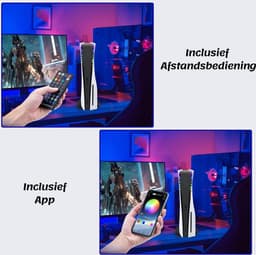 Playstation 5 Smart RGB LED strips - Inclusief App en Afstandsbediening - Reageert op Game Geluid - geschikt voor PS5 Original, Slim & Pro - Cover Skin - PS5 Faceplate - PS5 Accessoires — thumbnail 3