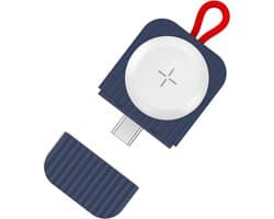 DrPhone MCM2 Draadloze Magnetische USB-C Oplader– 2.5W - Geschikt voor iOS Smartwatch 38/40/41/42/44/45mm Series - Veilig & Stabiel Opladen - Blauw