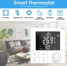 TechU™ Smart Thermostaat Life – Wit – Alleen voor Elektrische Vloerverwarming – App, Wifi & Amazon Alexa – Energiebesparend – Kinderslot — thumbnail 3