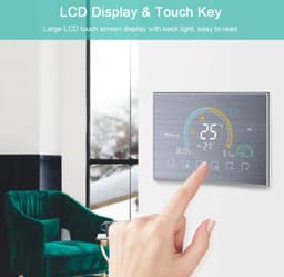 TechU™ Smart Thermostaat Relax – Zilver – Alleen voor Elektrische Vloerverwarming – App & Wifi – Google Assistant & Amazon Alexa — thumbnail 5