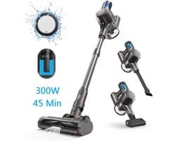 steelstofzuiger draadloos 300Watt stofzuiger met 5 verschillende opzetstukken stofzuiger zonder zak - Anti-klitten systeem TD1-C - (draadloze stofzuiger) 45Min