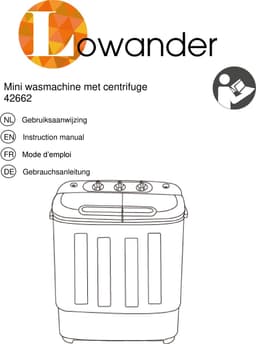 Lowander mini wasmachine - Met centrifuge en dubbele trommel - Campingwasmachine - 5KG - Wit — thumbnail 2