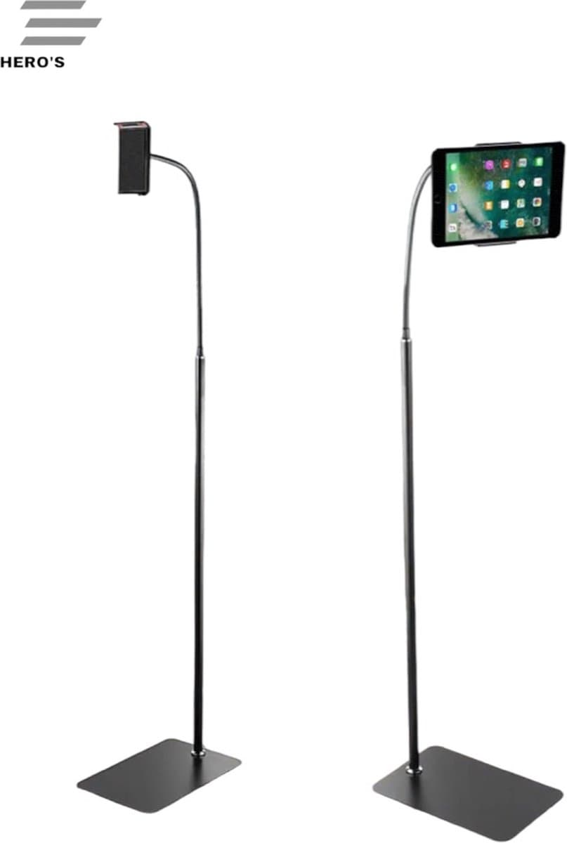 3 Herro's Universeel Tablet Houder-E Tablet houder-smartphone Statief-Tablet Houder-Telefoonhouder - Tablet Standaard Statief - Stevig Statief - Houder met Klem voor Bed/Bank/Horeca/School - Vloerstandaard - Statief - Incl. Ipad Houder&Telefoonhouder — afbeelding 1